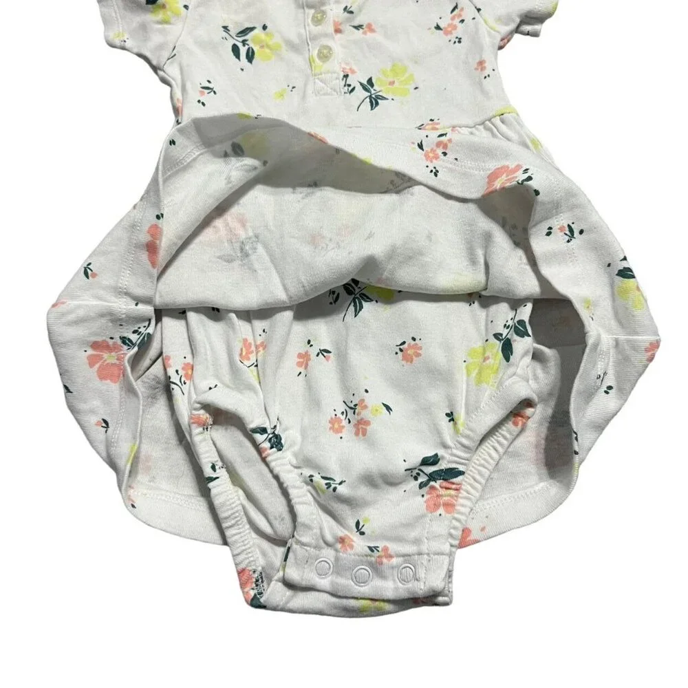 Carter's 12m White Floral Bodysuit Dress